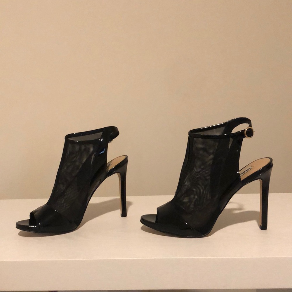 Karl Lagerfeld Black peep toe hails size 6
